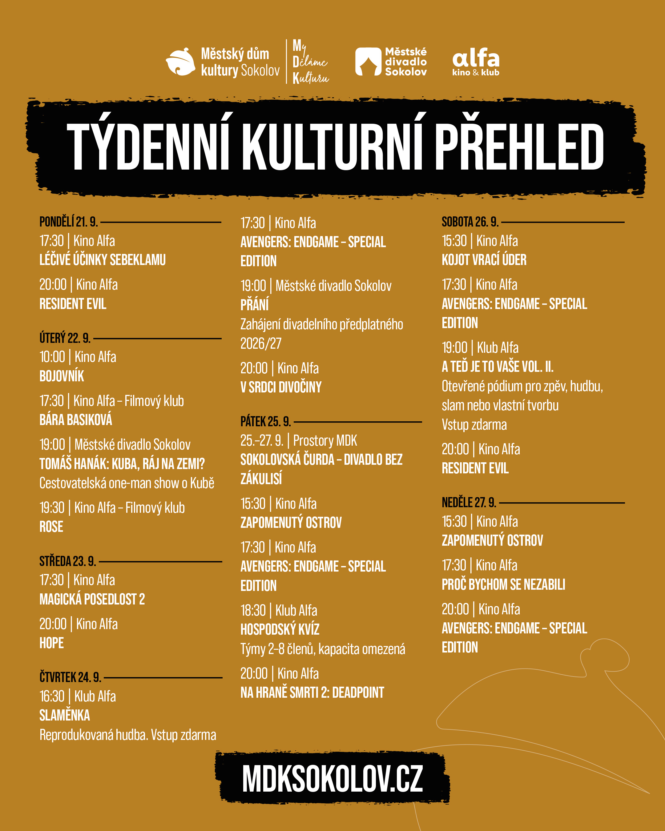 týdenní přehled